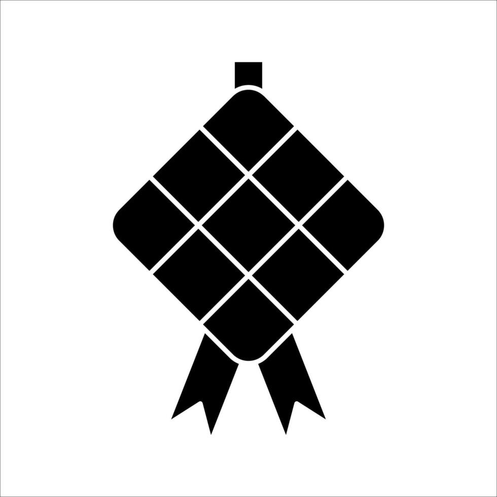 Ketupat Icon ,Symbol isolated white background. illustration. color editable. vector