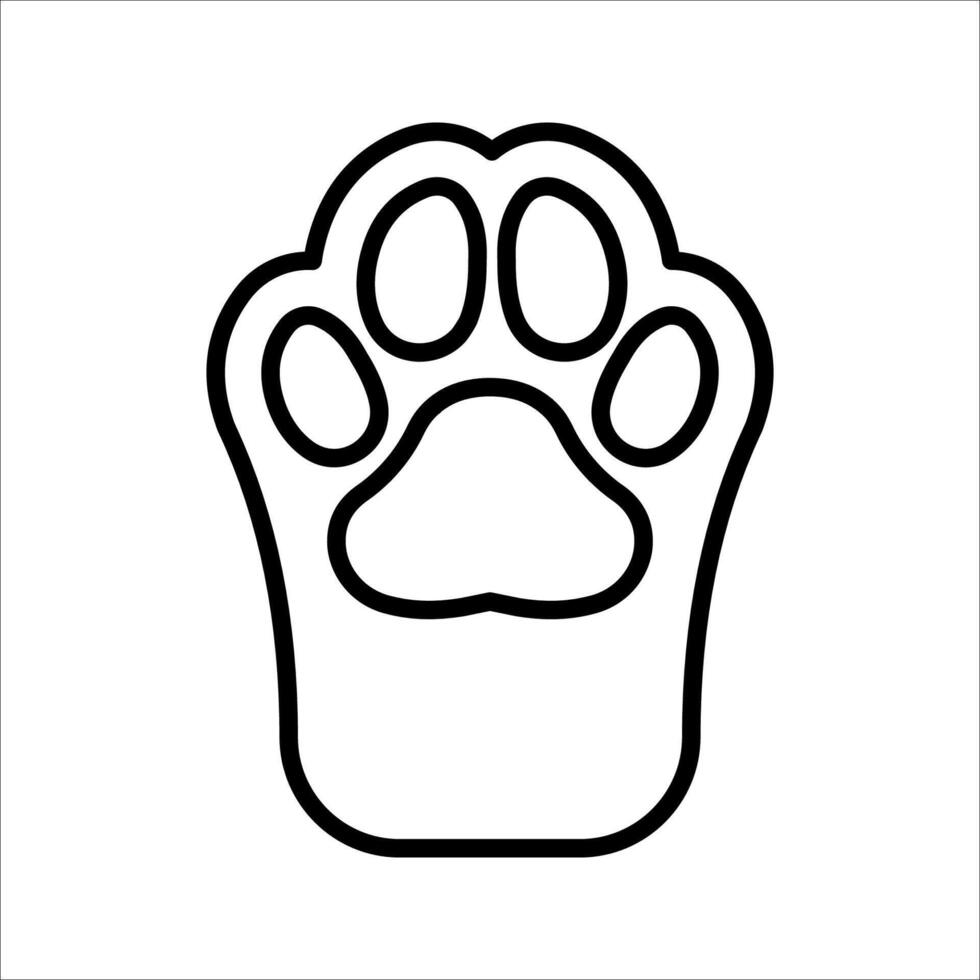 Paw Icon. Symbol isolated white background. illustration. color editable. vector
