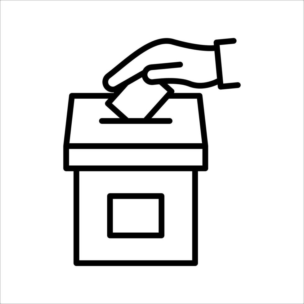 Hand voting ballot Icon. Symbol isolated white background. illustration. color editable. vector