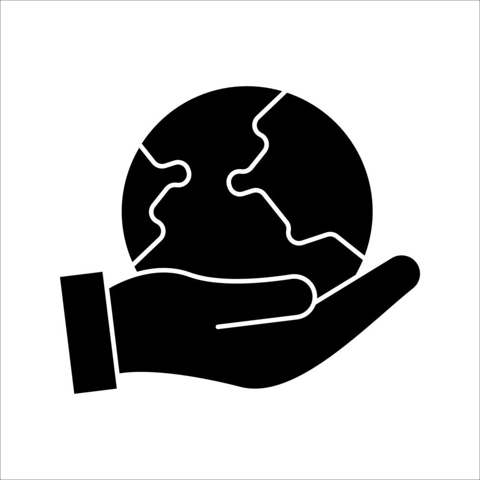 hand hold globe Icon Symbol isolated white background. illustration. color editable. vector