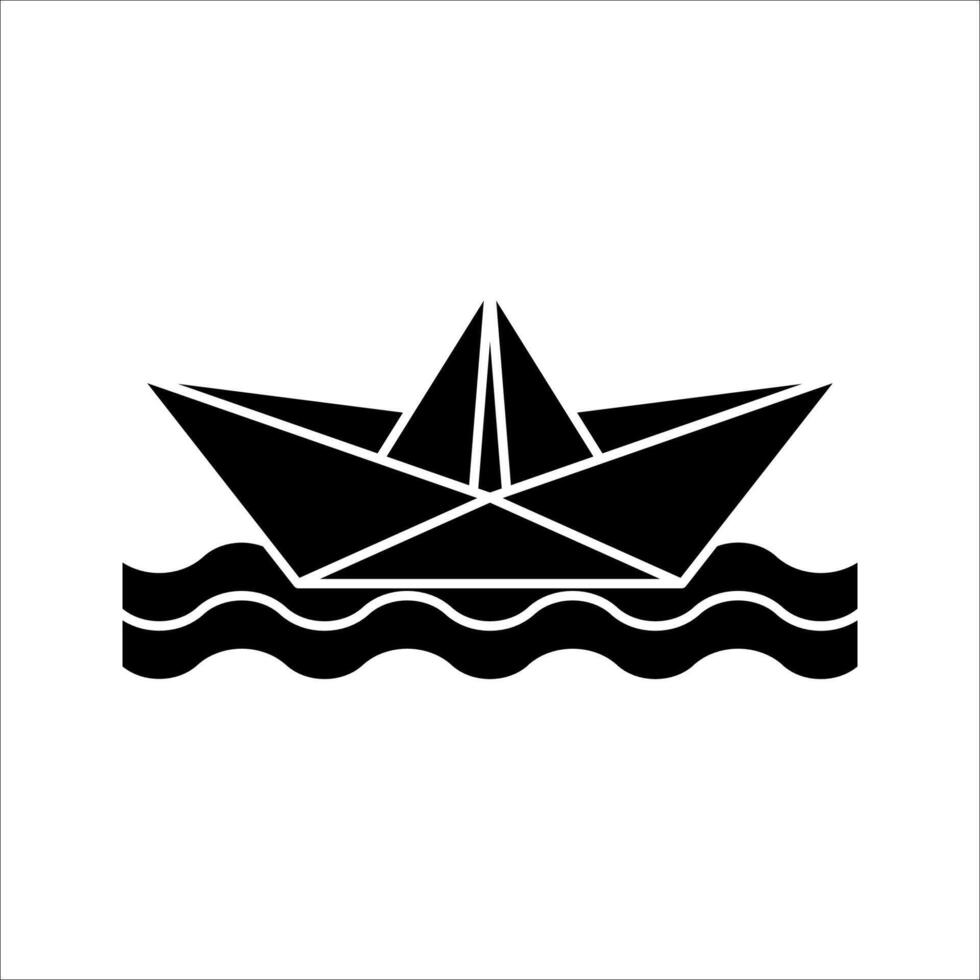 paper boat Icon Symbol isolated white background. illustration. color editable. vector