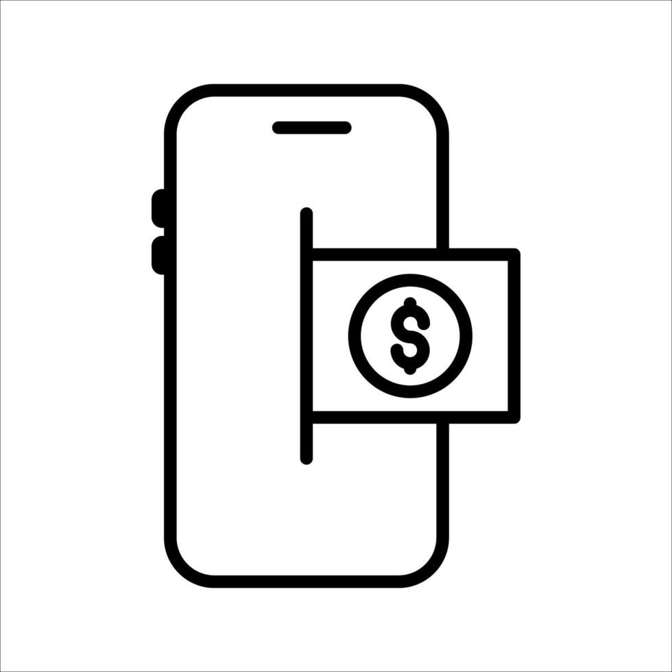 Save money online digital Icon. Symbol isolated white background. illustration. color editable. vector
