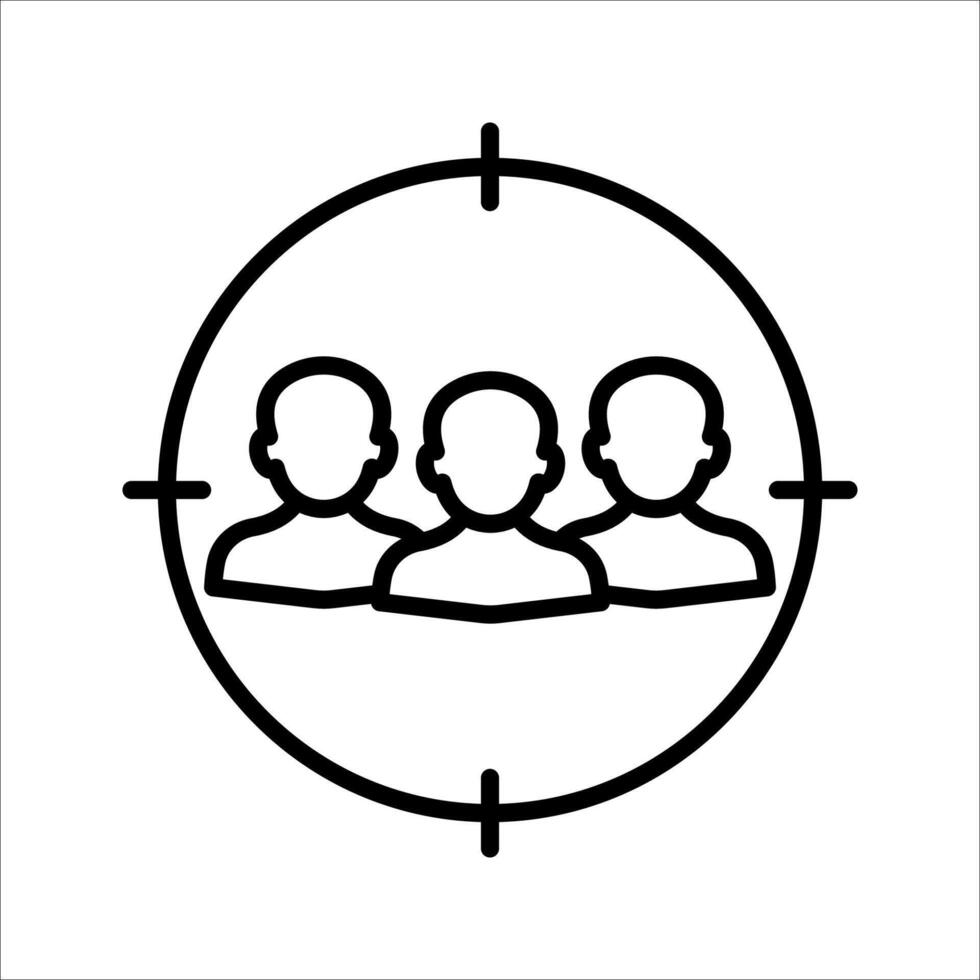 Target audience Icon. Symbol isolated white background. illustration. color editable. vector