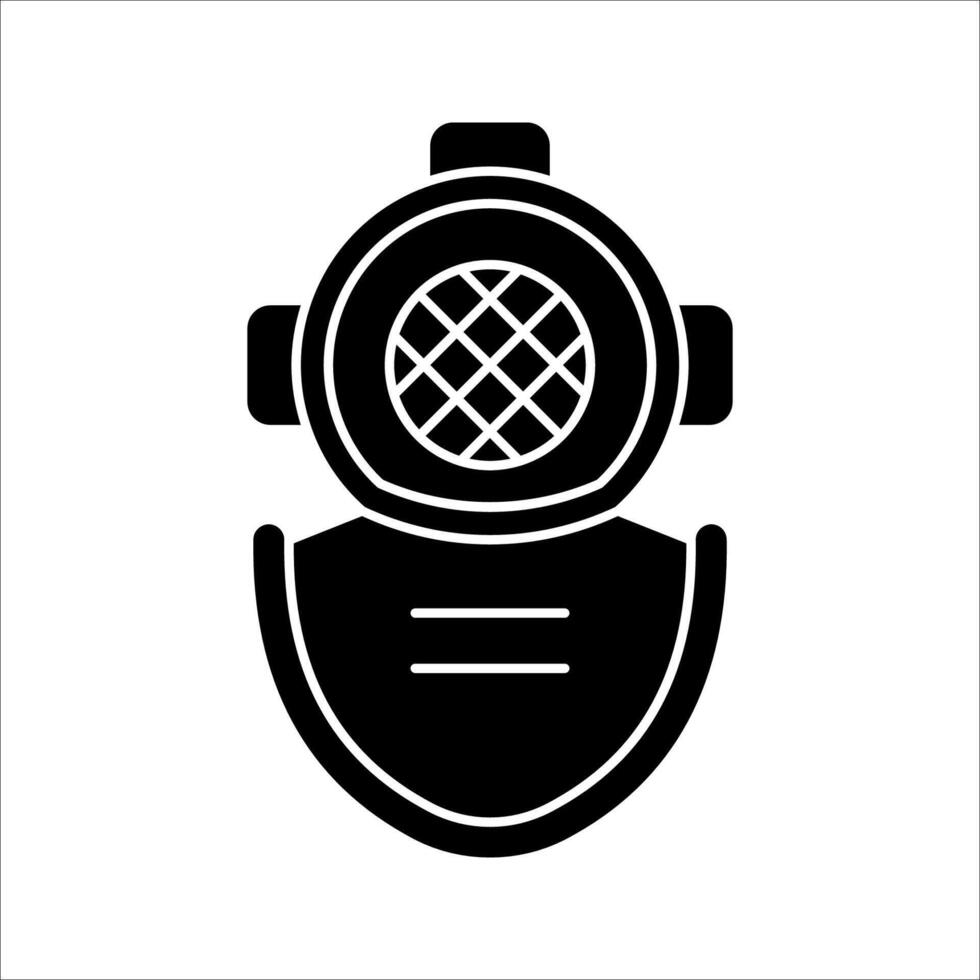 diving helmet Icon Symbol isolated white background. illustration. color editable. vector