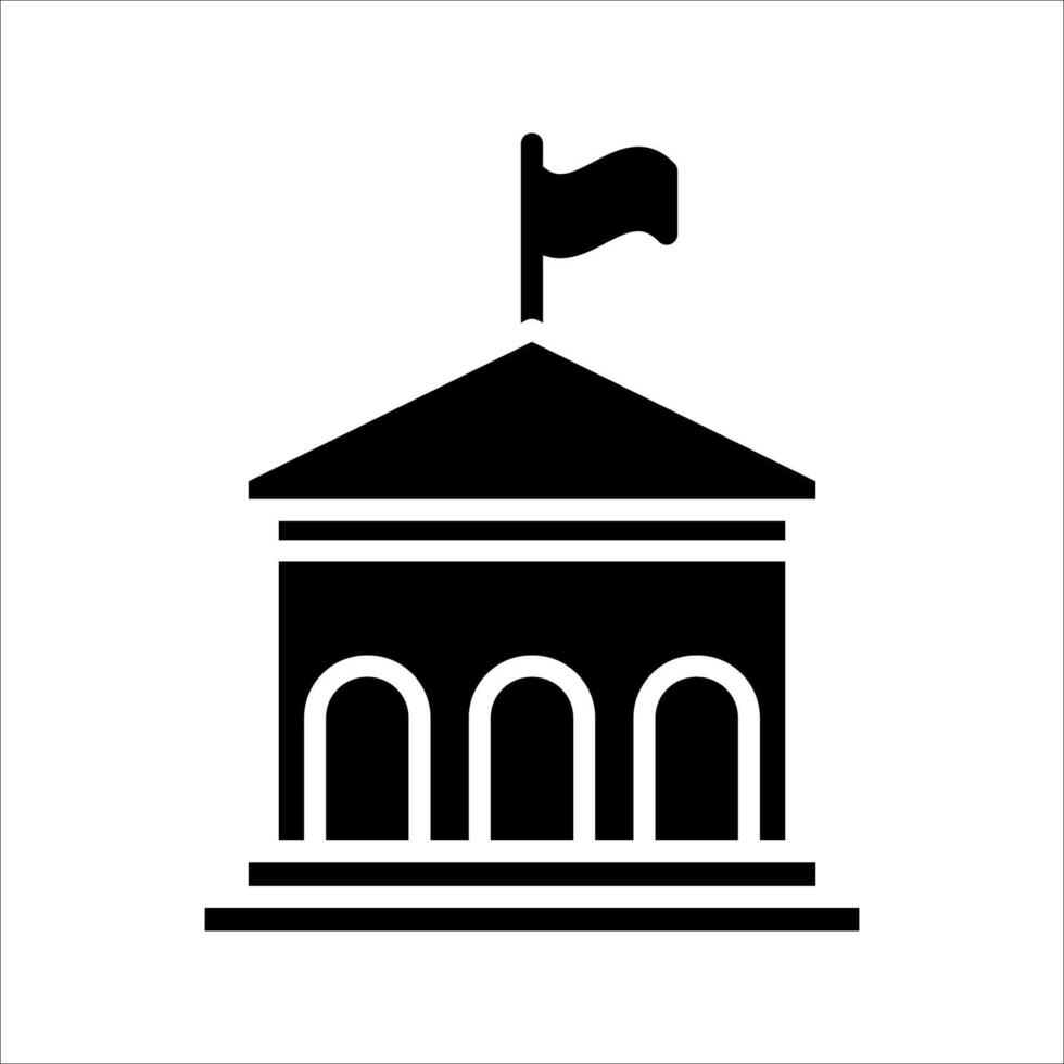 City hall building Icon . Symbol isolated white background. illustration. color editable. vector