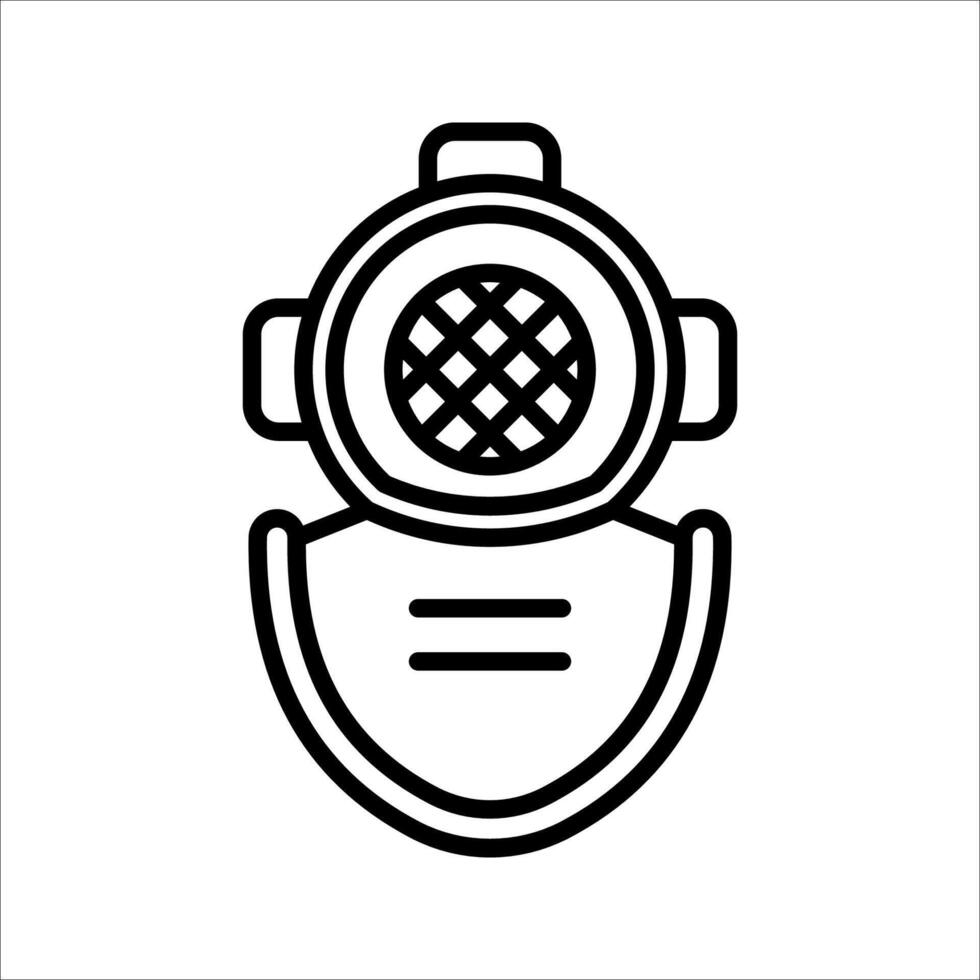 diving helmet Icon, Symbol isolated white background. illustration. color editable. vector