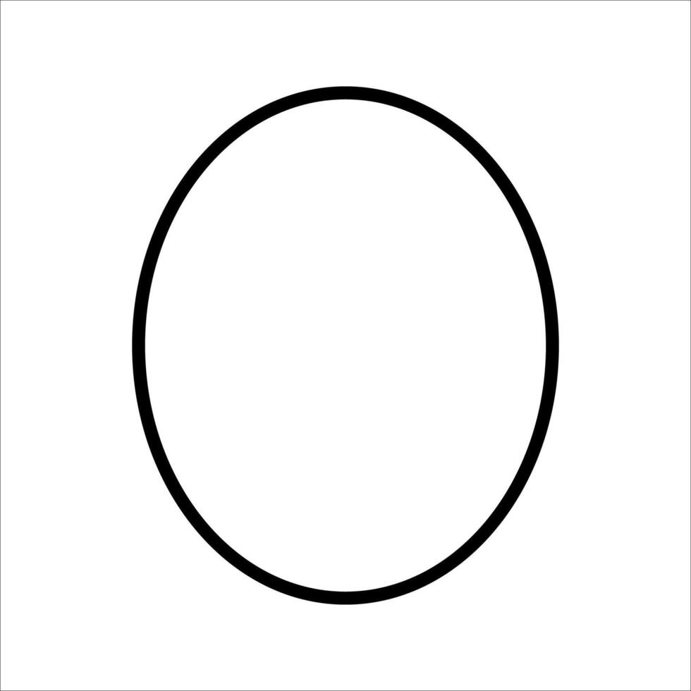 oval shape Icon. Symbol isolated white background. illustration. color editable. vector