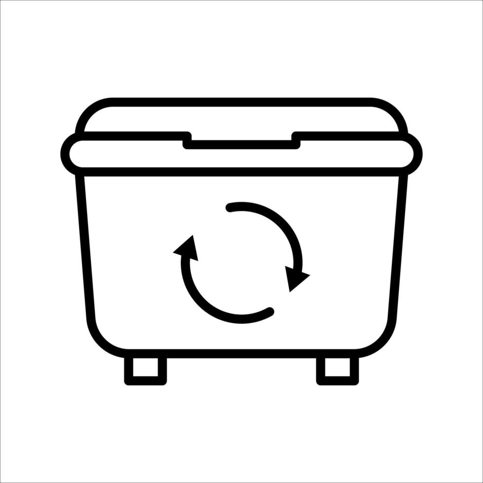 dumpster Icon . Symbol isolated white background. illustration. color editable. vector