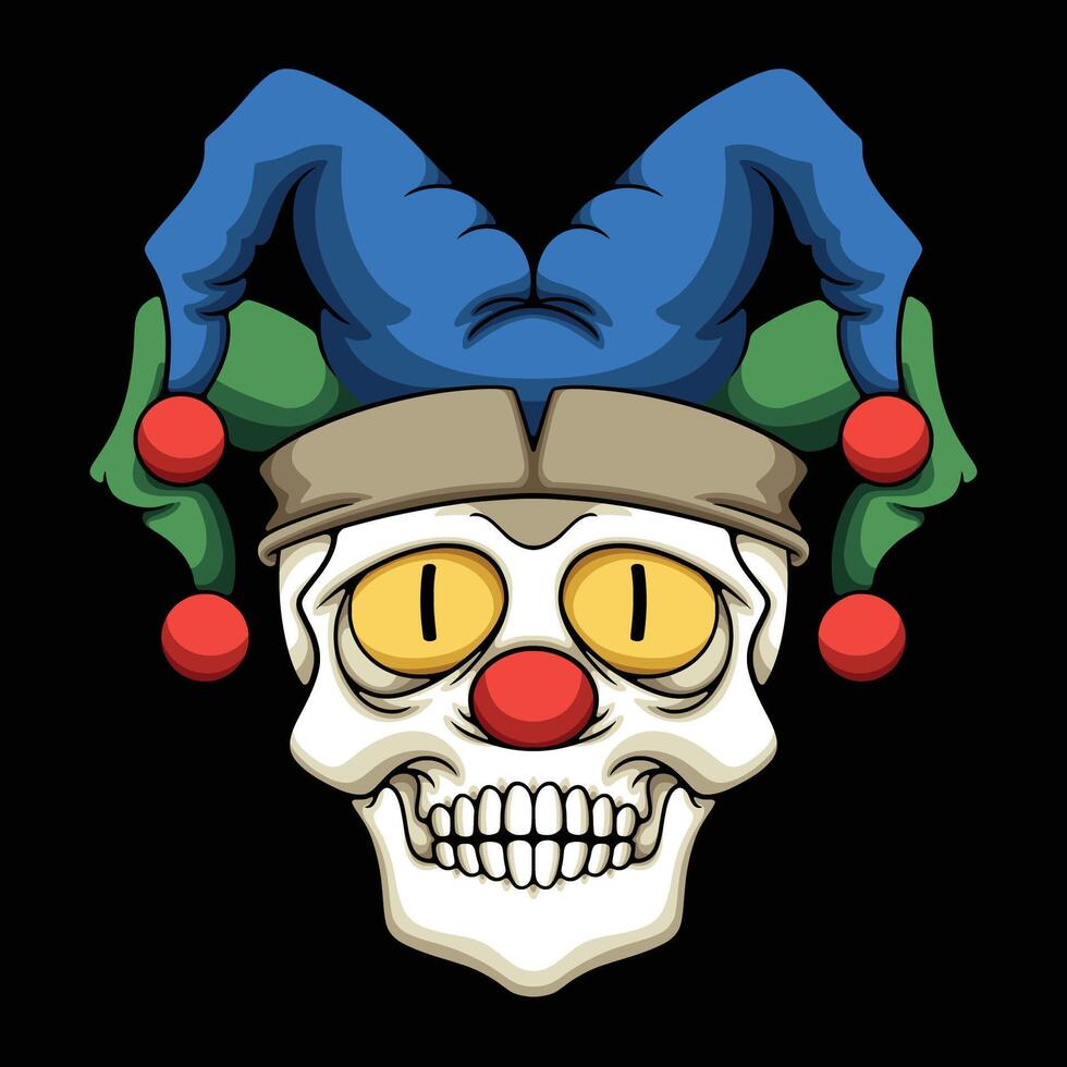 skull clown illustration vector