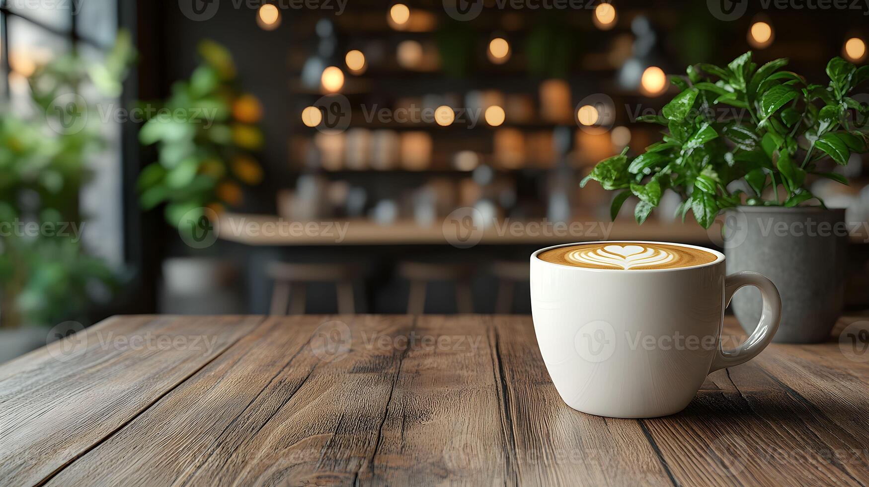Cozy Cafe with Latte Art photo