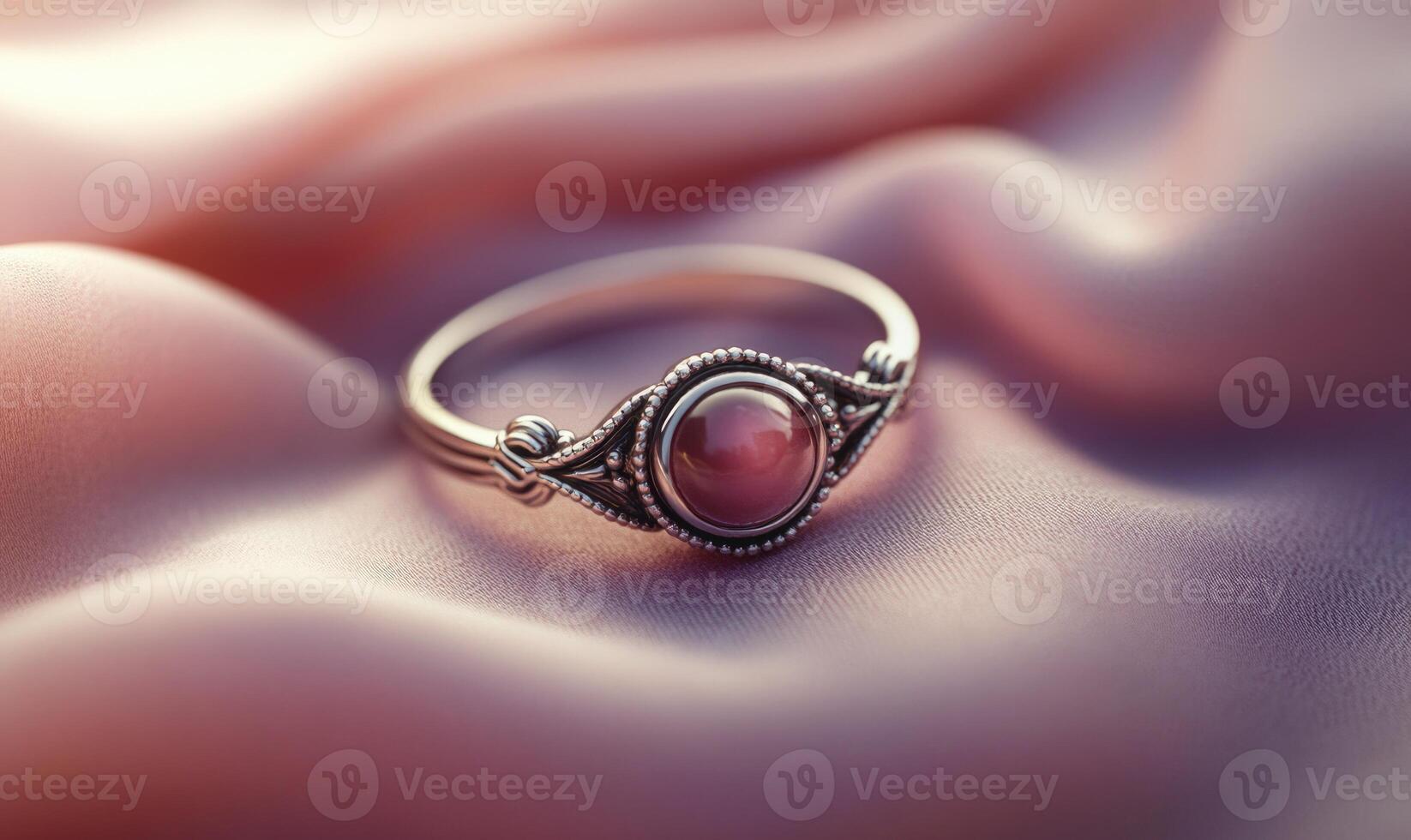 A silver ring with a stone in the middle photo