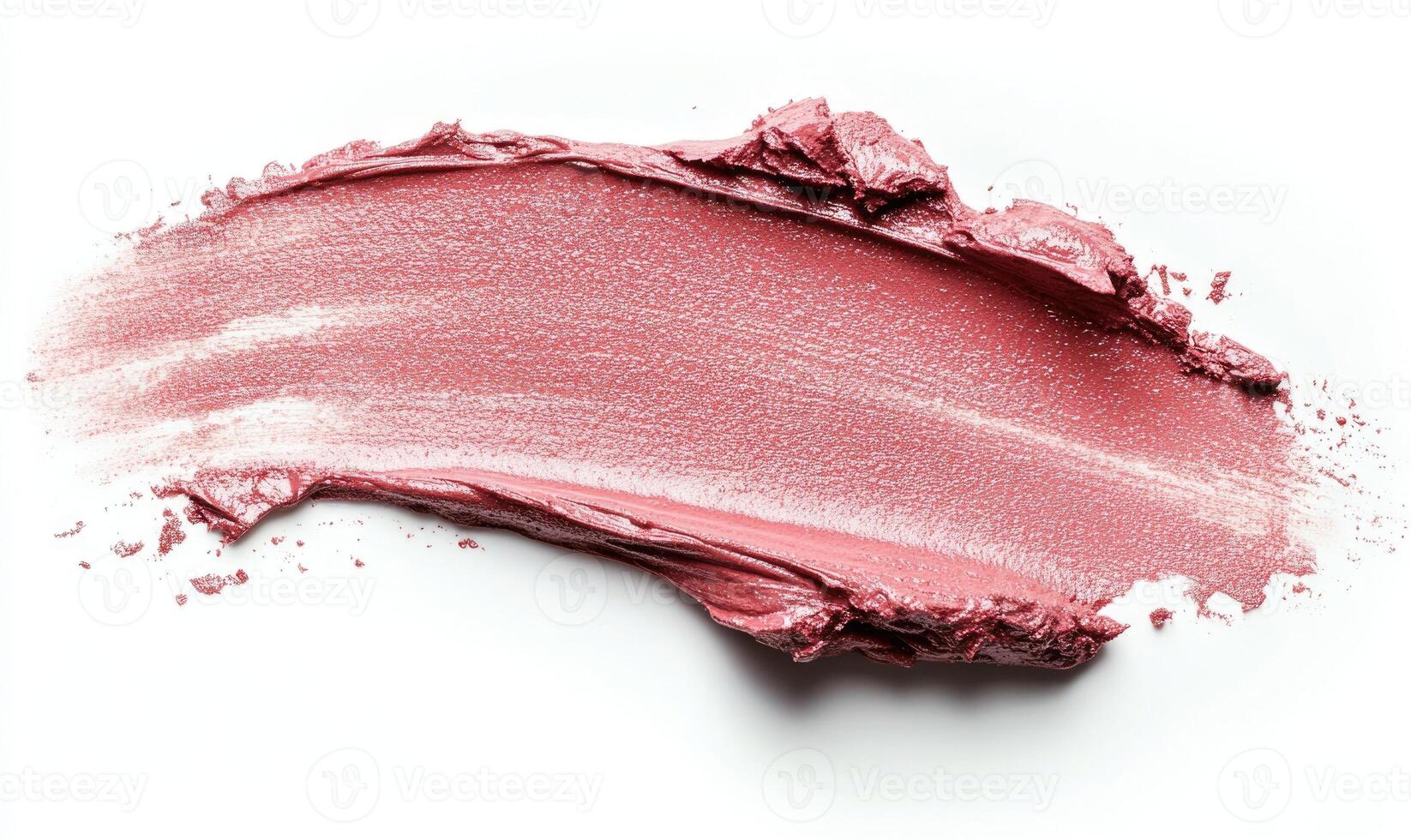 A pink lip gloss stroke shown on a white background photo