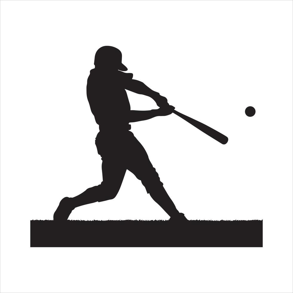 A Baseball silhouette vector