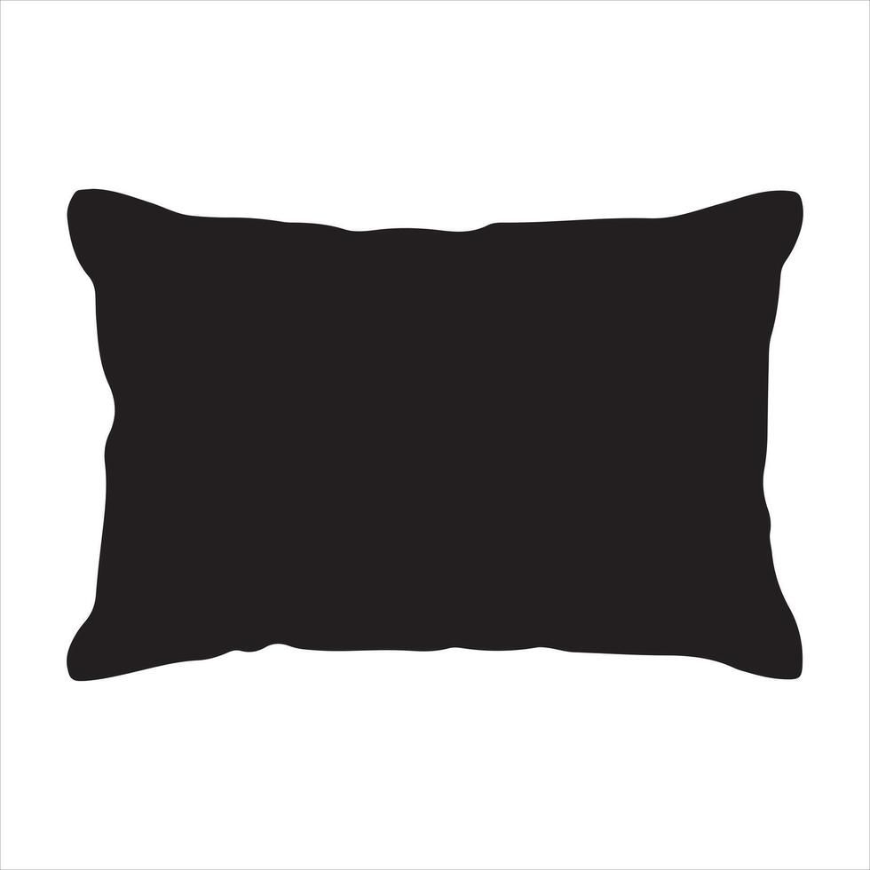 Black Silhouette of a Rectangular Pillow vector