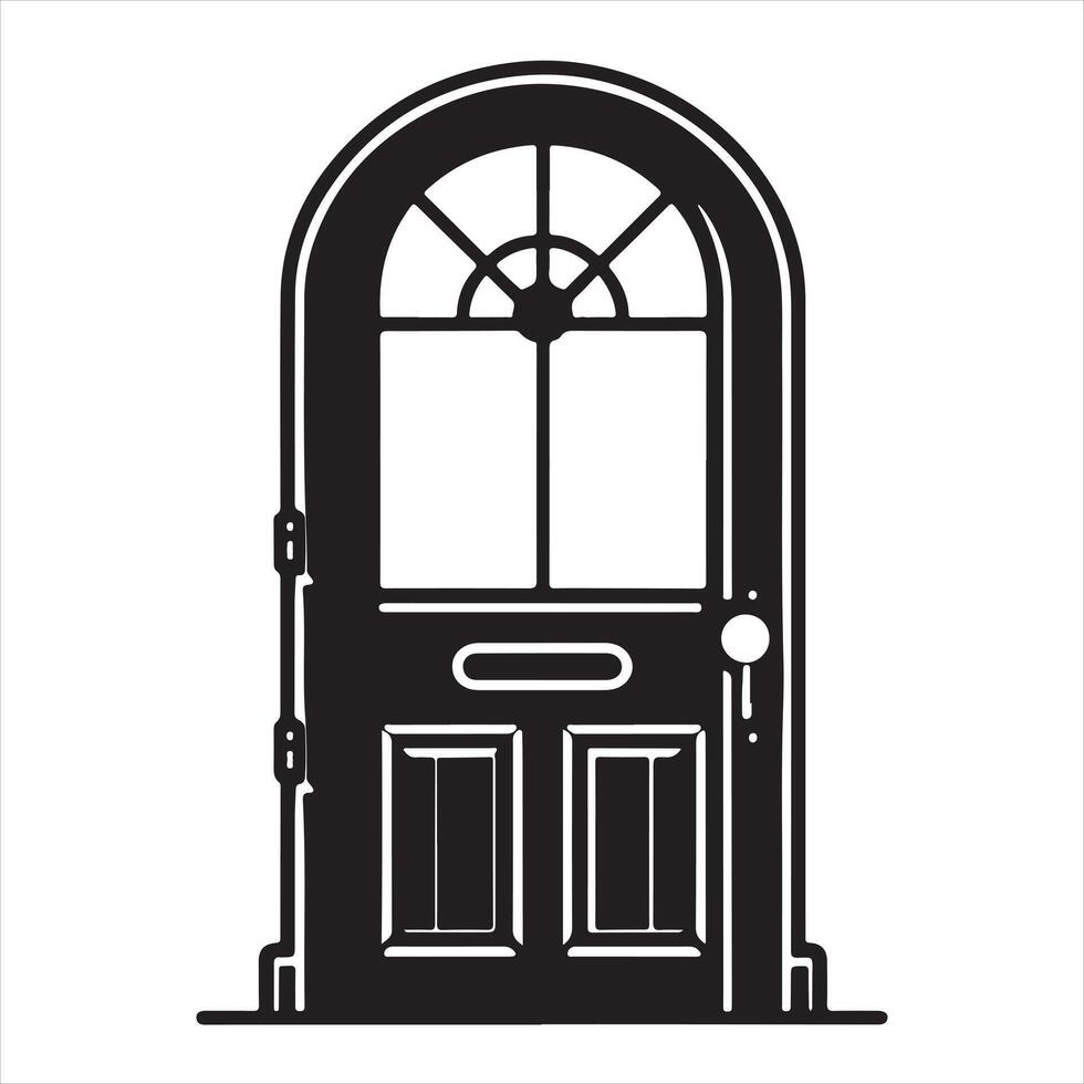 House Door silhouette on white background vector