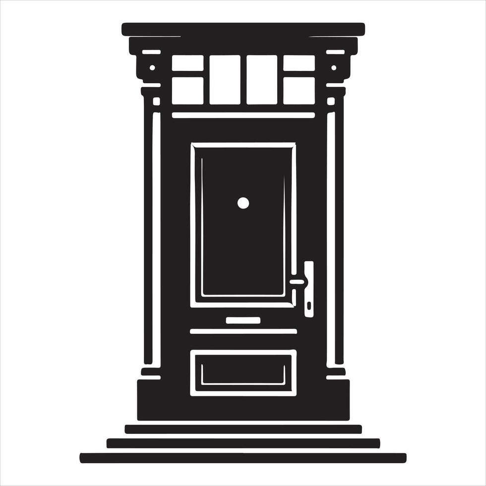 Door silhouette white background vector