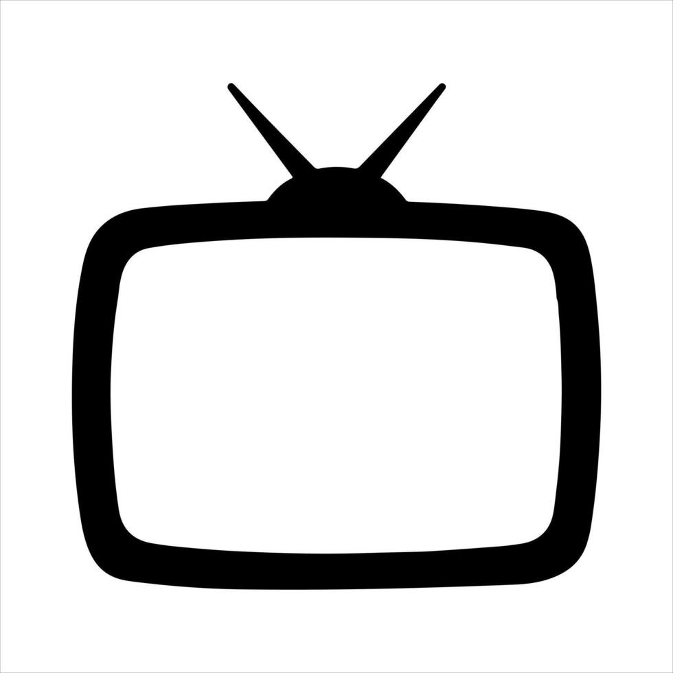 A television black silhouette vector