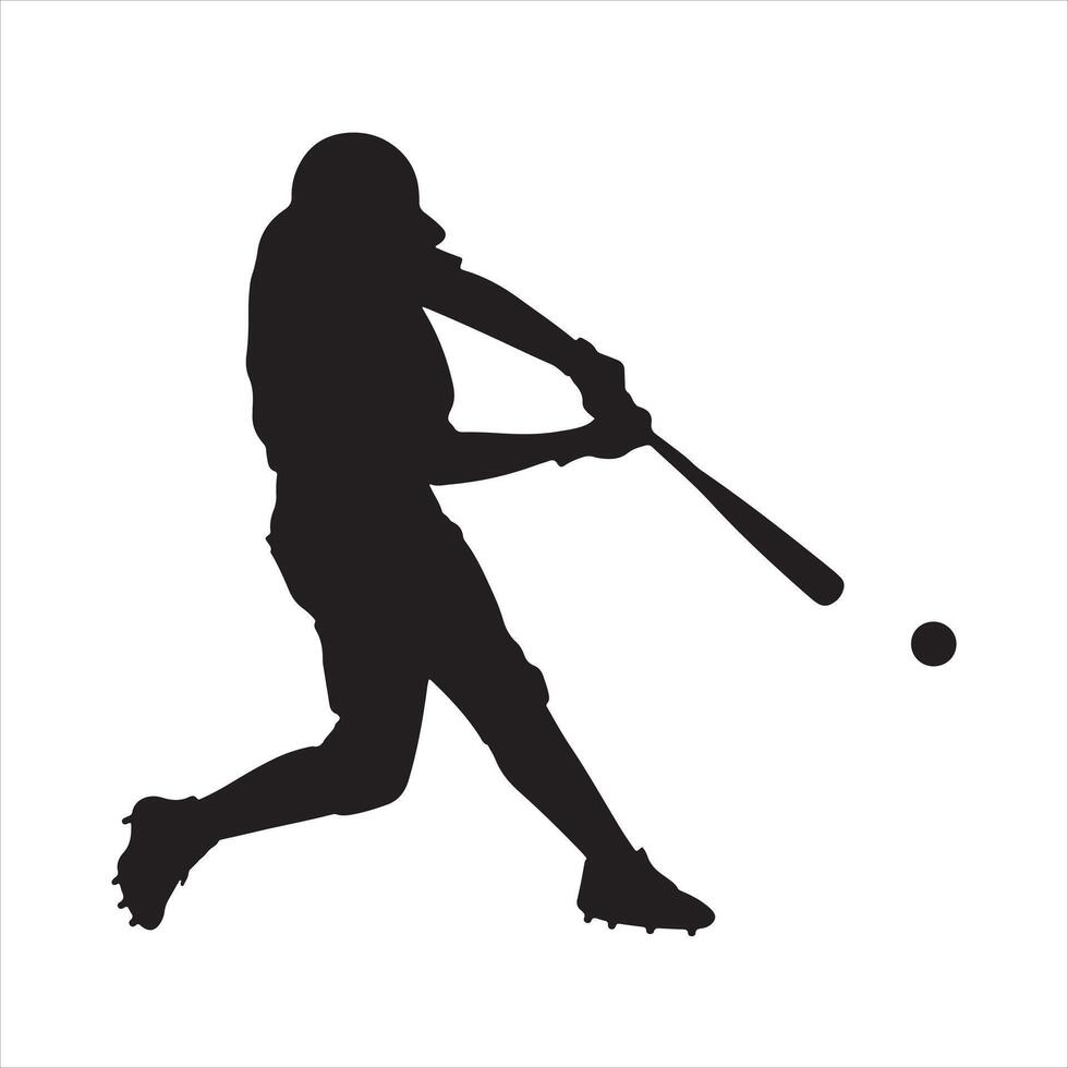 Baseball silhouette white background vector