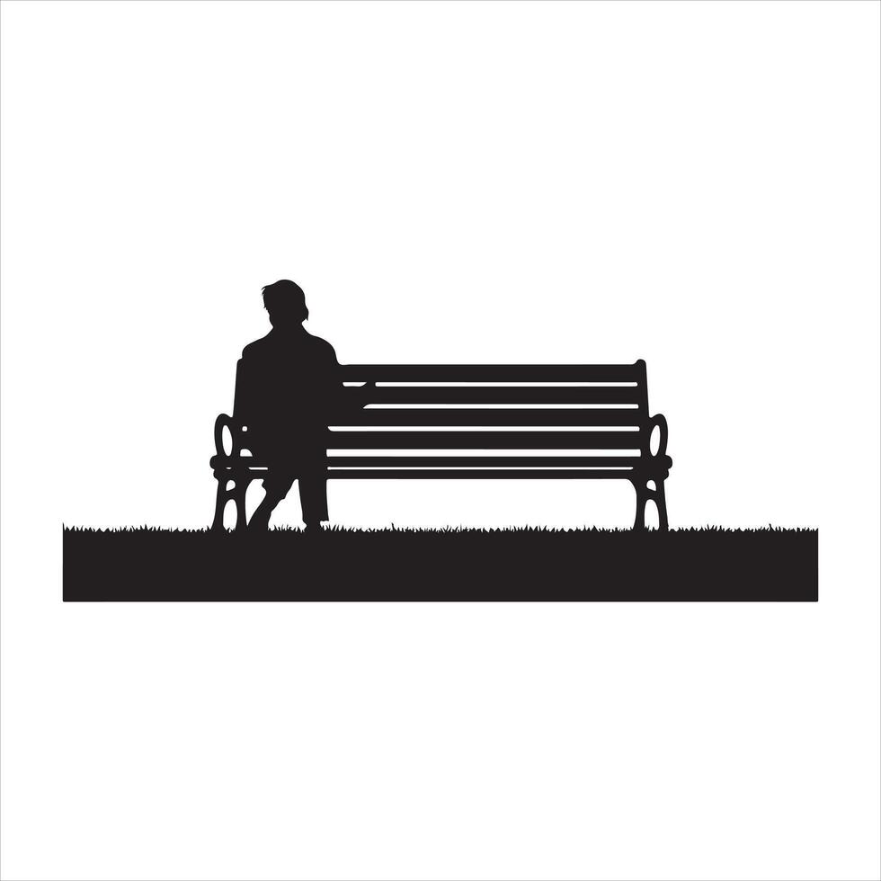 Park bench perfect for your outdoor and urban design projects Silhouette vector