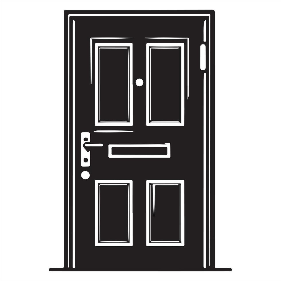 A Door silhouette white background vector