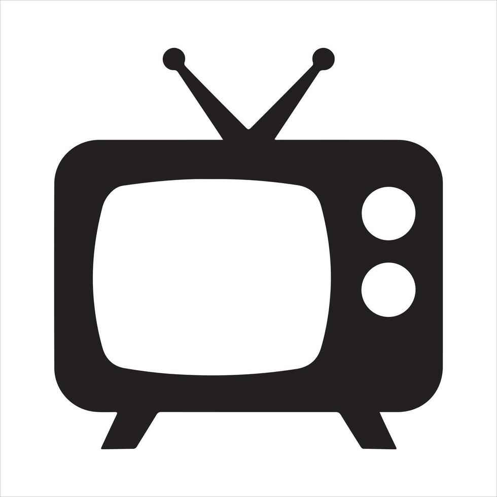 television black in a silhouette vector