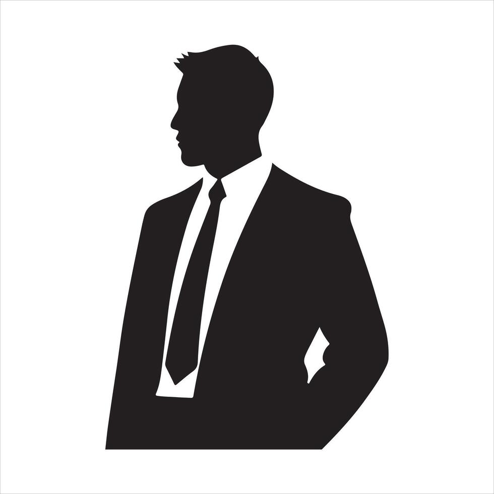 Black Silhouette of a businessman in a suit vector