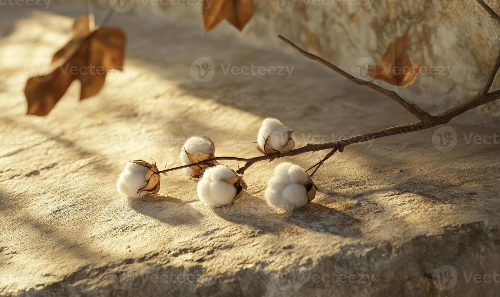 Cotton buds on a rock photo