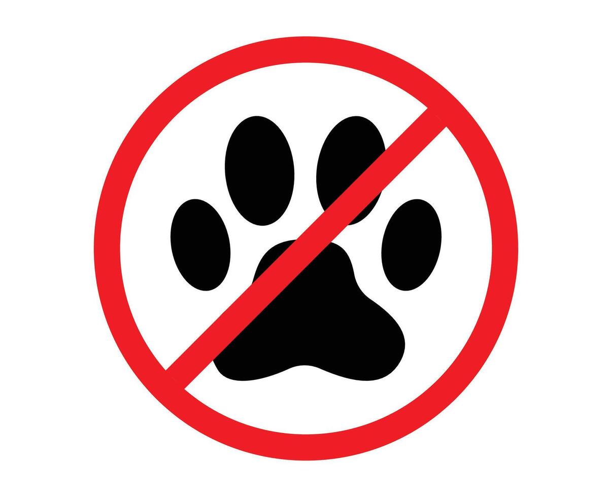 A sign that says no pets allowed and no pets allowed. no pets allowed sign with paw print vector