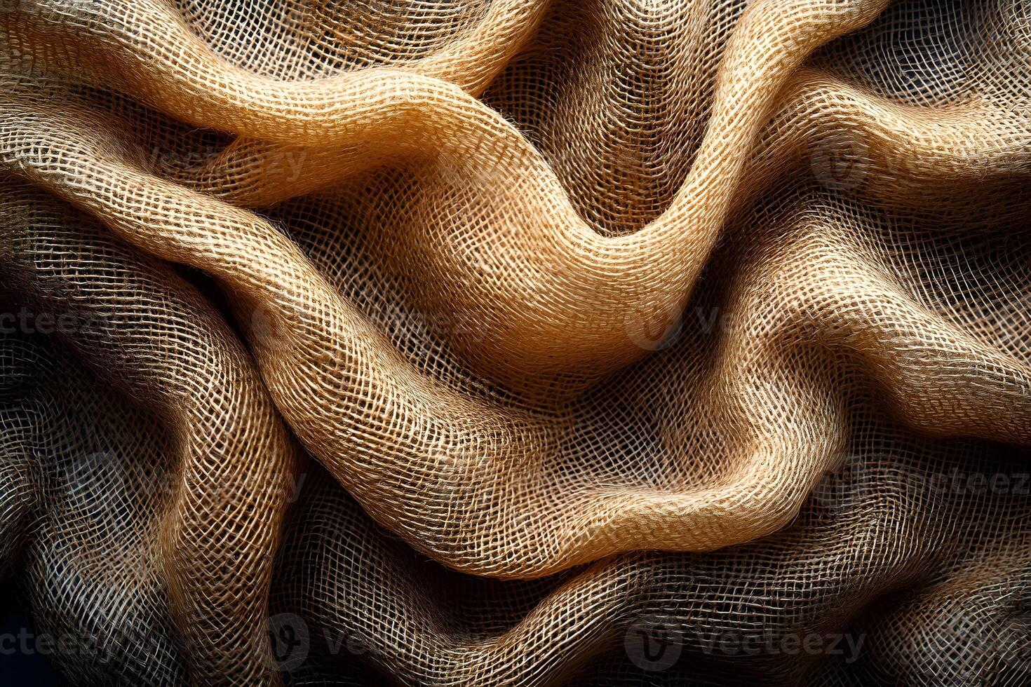 Textured Fabric Waves Natural Burlap Pattern for Design and Decoration photo