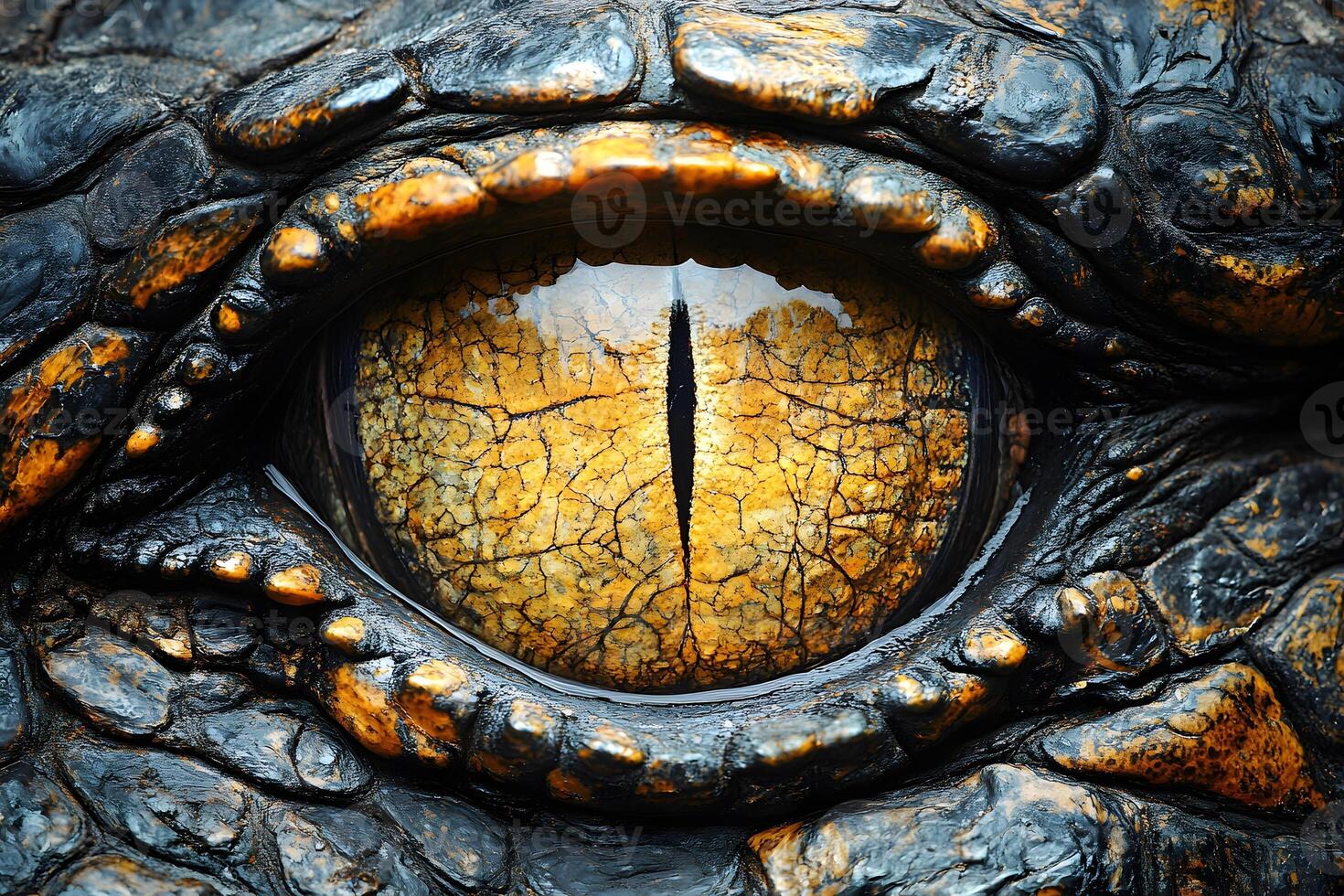 Close-Up of Reptile Eye with Detailed Texture for Nature Art and Design photo
