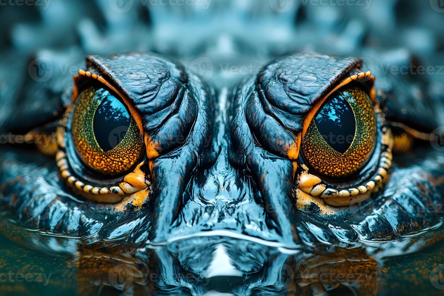 Close-Up of Crocodile Eyes Wildlife Photography for Nature Prints photo