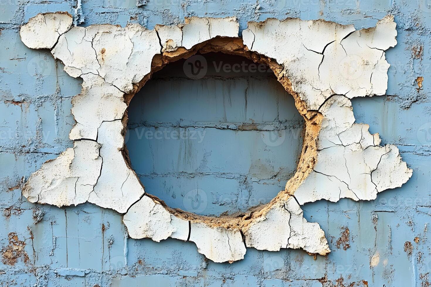 Abstract Weathered Wall Texture with Circular Hole for Creative Design Projects photo
