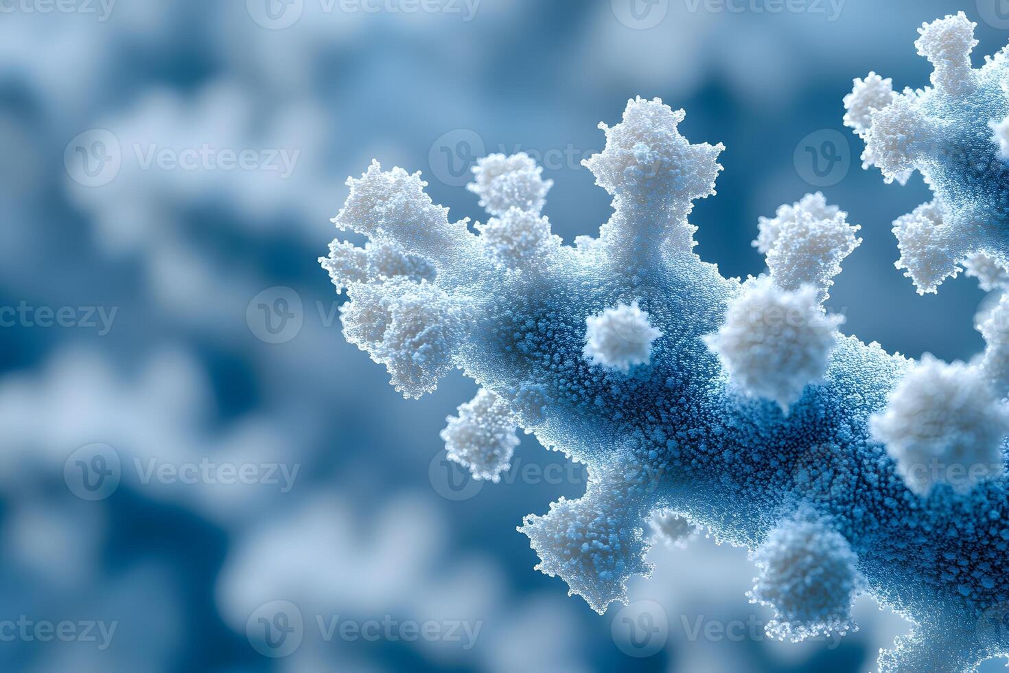 Abstract Ice Crystal Growth in Winter Wonderland Macro Photography for Print and Design photo
