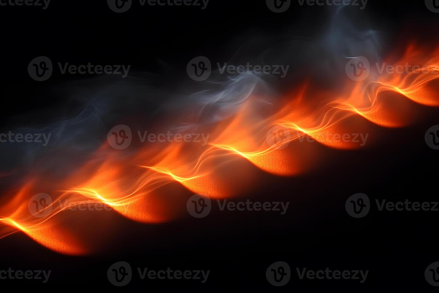 Abstract Fiery Light Wave with Smoke on Black Background - Dynamic Energy Design photo