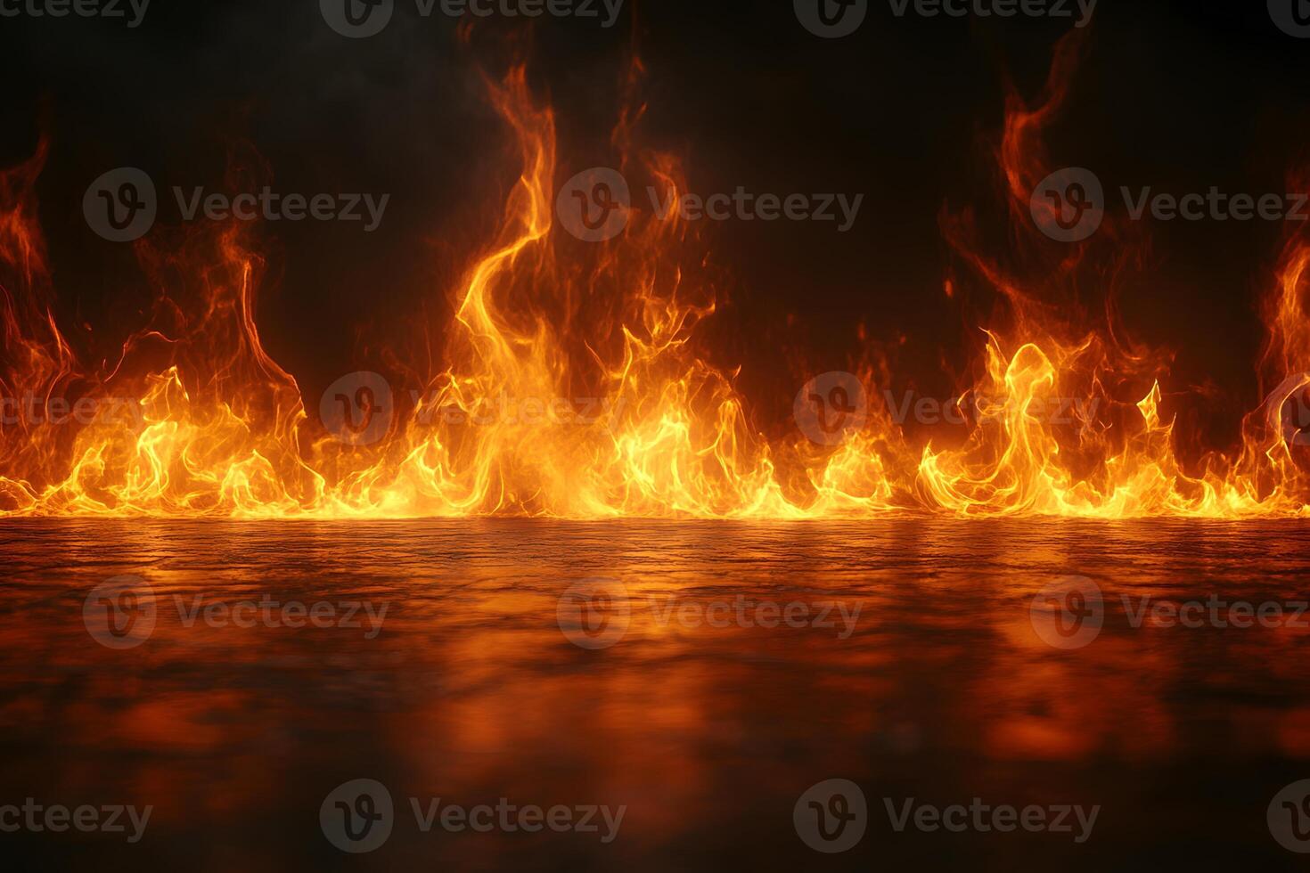 Dramatic Fire and Water Collision Concept for Creative Design photo