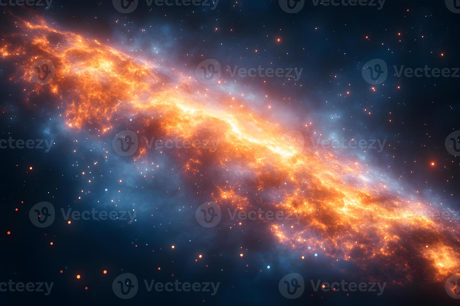 Cosmic Firestorm Vibrant Stellar Nebula in Deep Space for Sci-Fi Design photo
