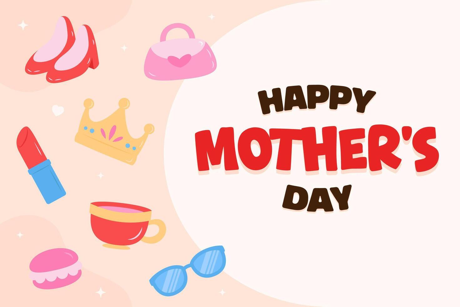 Happy Mothers Day Poster Horizontal Banner vector