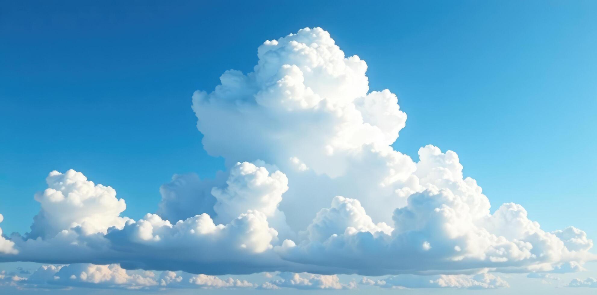 Large anvil-shaped cumulus clouds dominating the sunny sky, white, cumulus, puffy photo