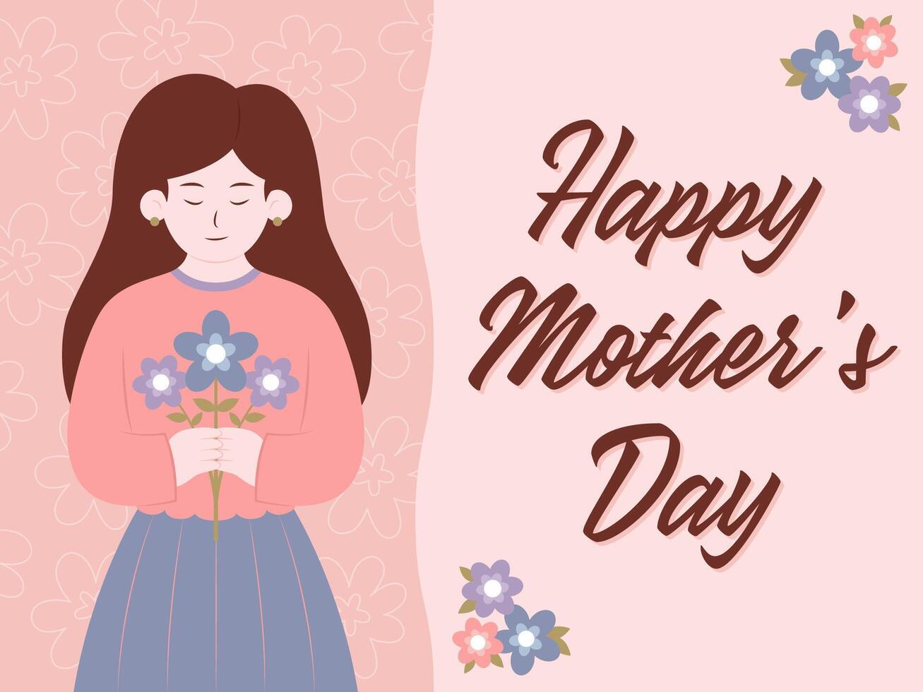 Happy Mothers Day Poster Horizontal Banner vector