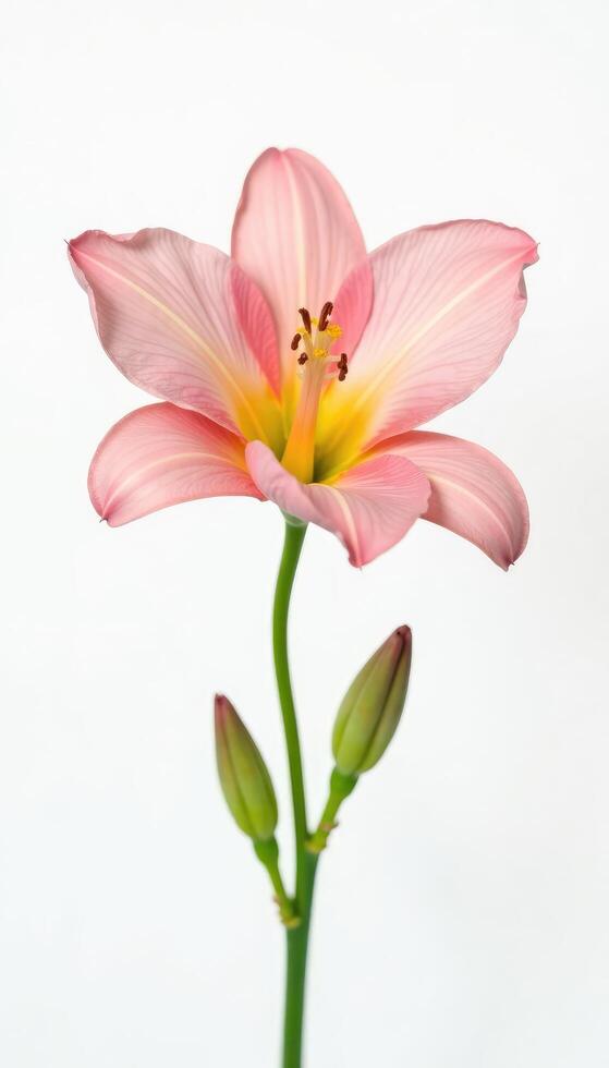 Large and open flower or blossom with delicate details in stark contrast to pure white, flower, petals, floral photo