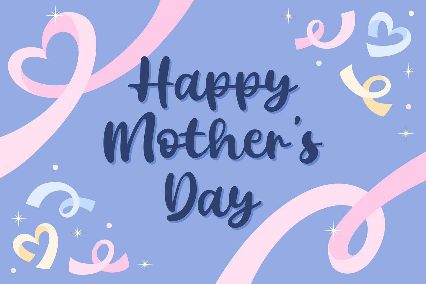 Happy Mothers Day Poster Horizontal Banner vector