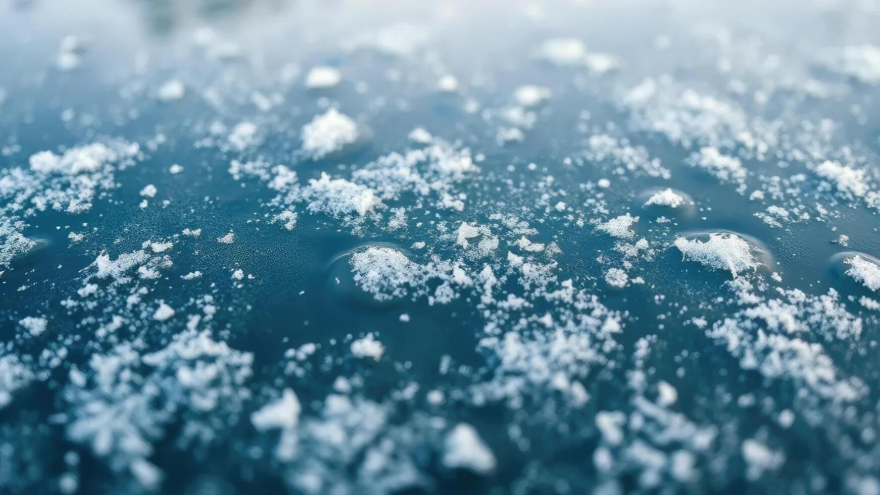 Delicate frost crystals on a frozen pond's surface, frozen, calmness photo