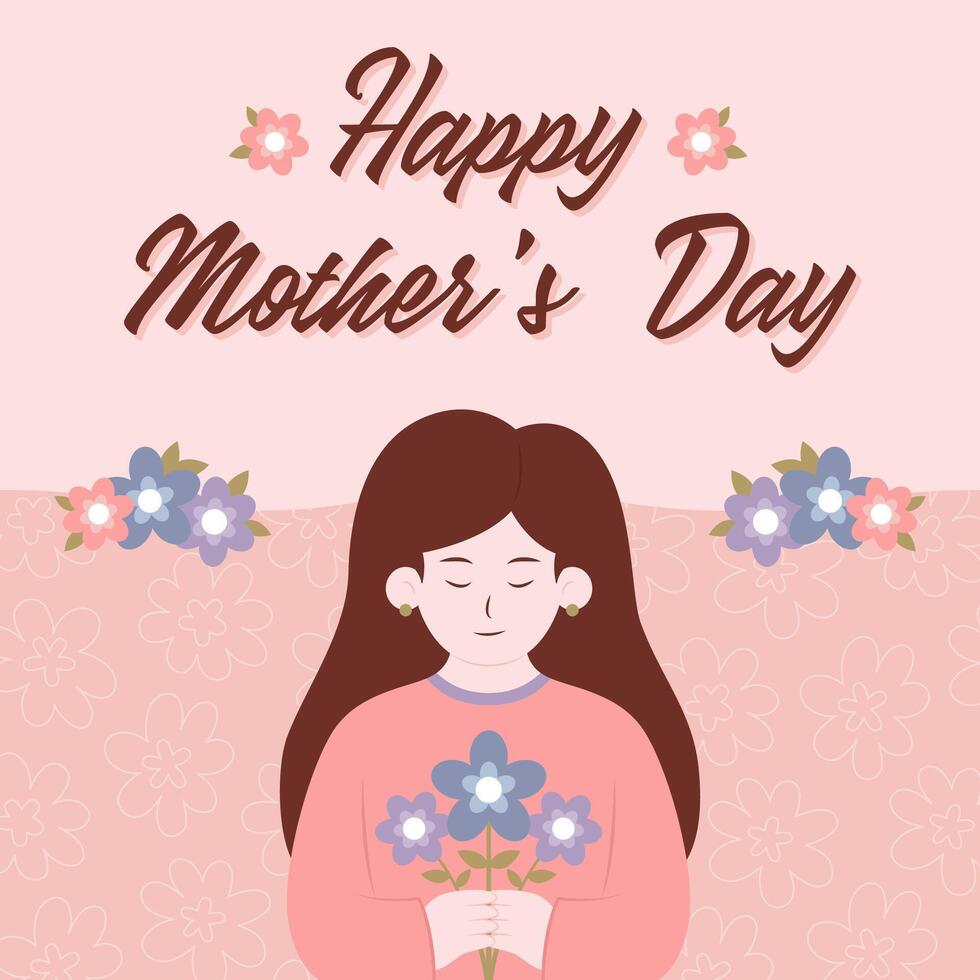 Happy Mothers Day Poster Square Banner Templates vector