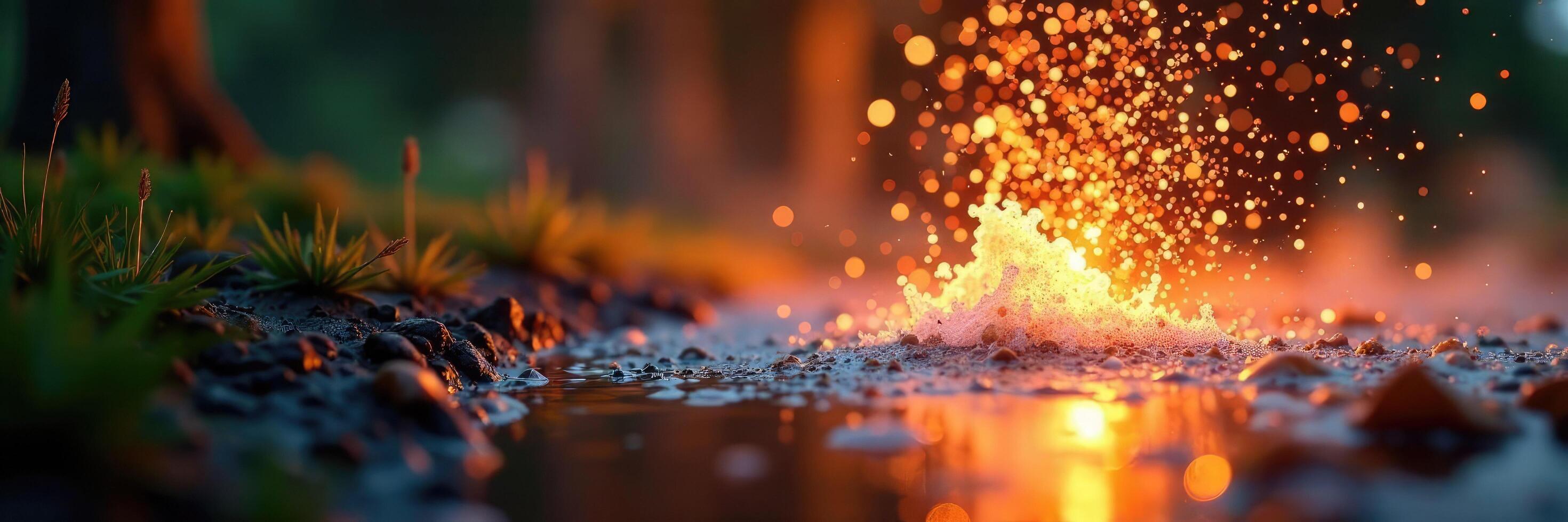 Wasserstrahl aus feuerwehrschlauch auf dem Boden landet, drop, water photo