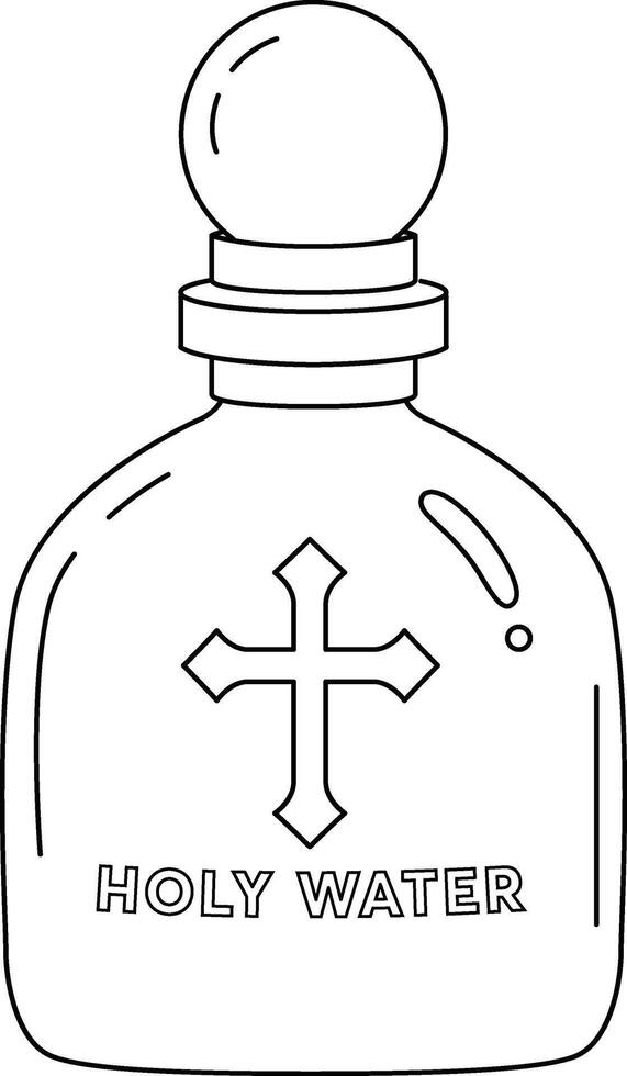 Baptism Holy Water Isolated Coloring Page for Kids vector