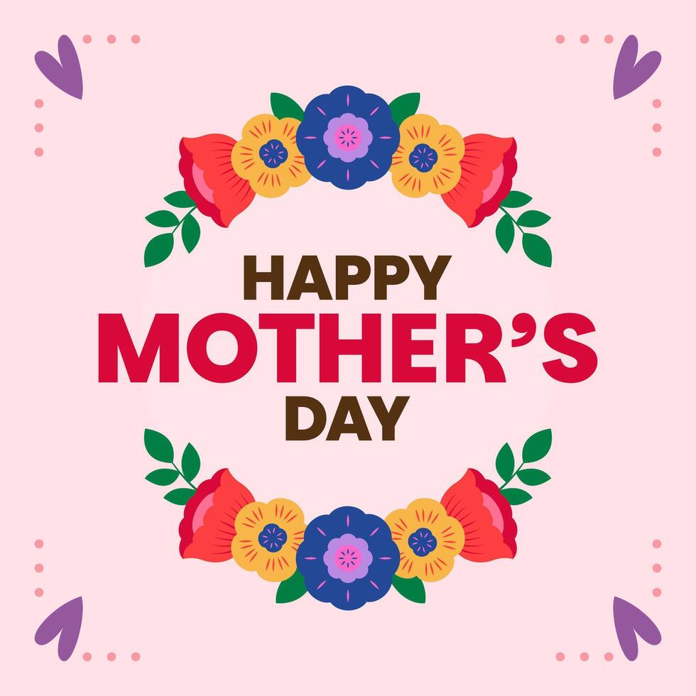 Happy Mothers Day Poster Square Banner Templates vector