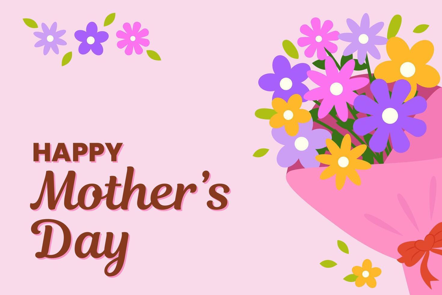 Happy Mothers Day Poster Horizontal Banner vector