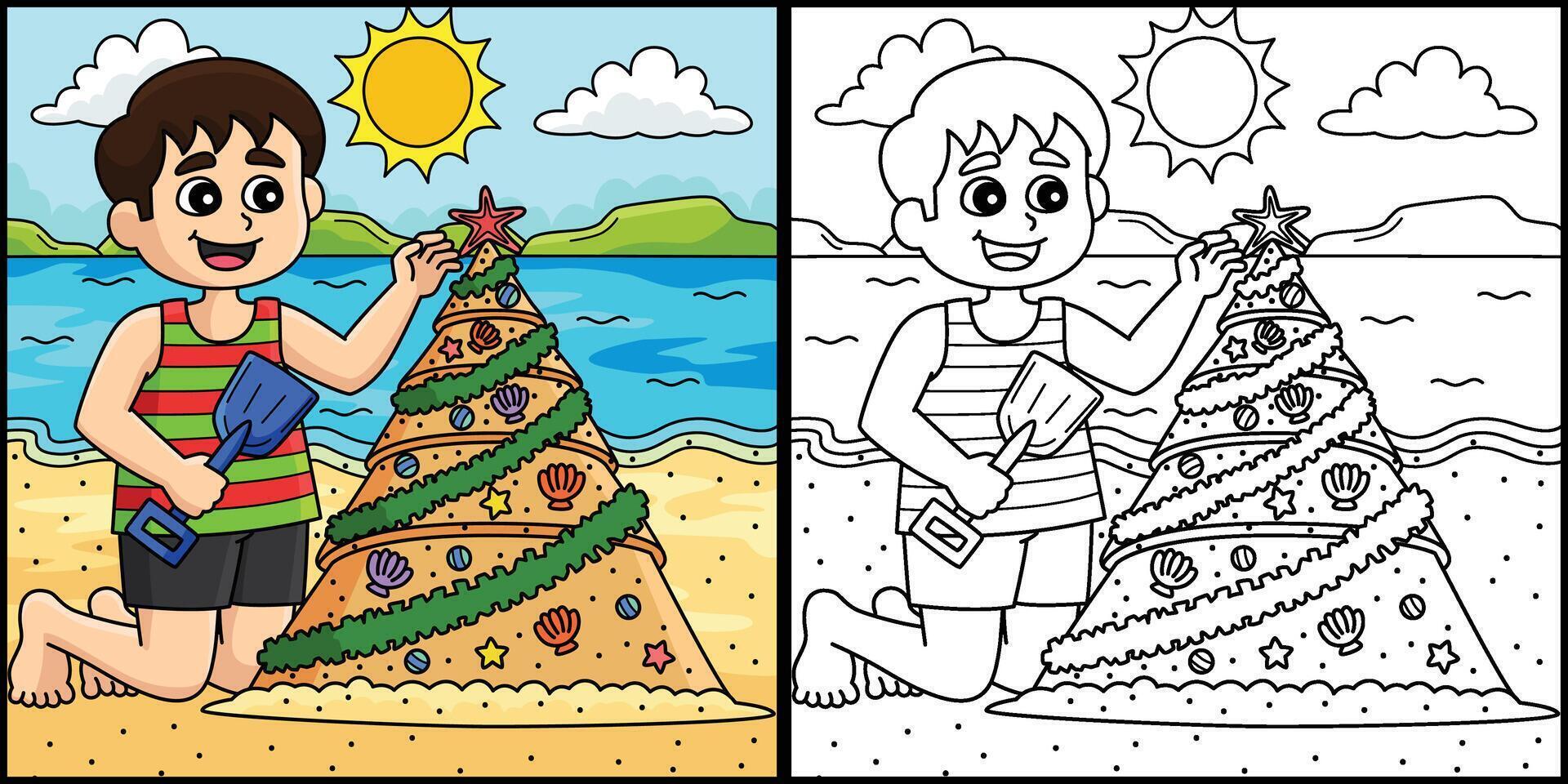 Christmas in July Kid Sand Christmas Tree vector