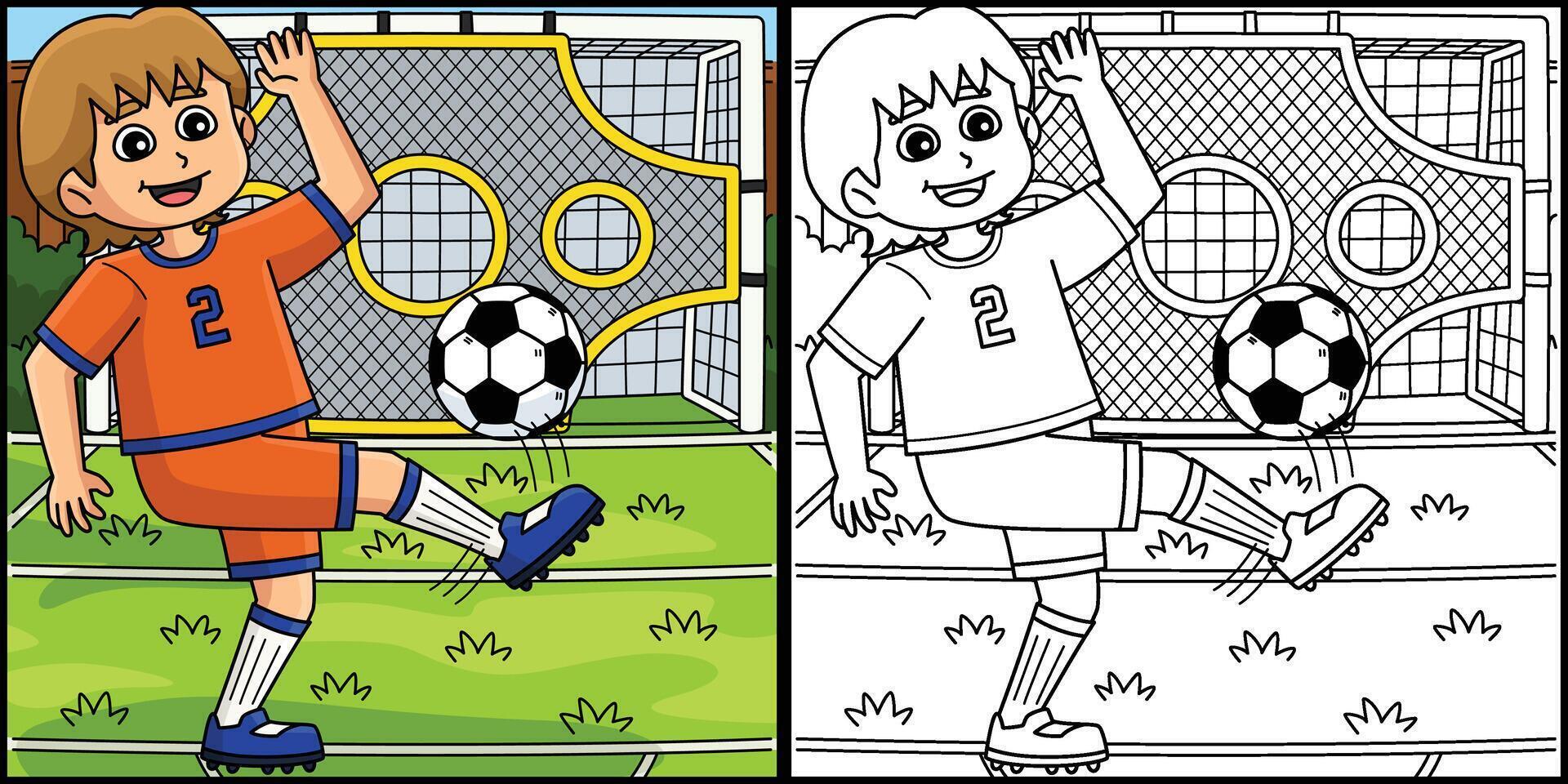 Female Soccer Player Striker Training Illustration vector