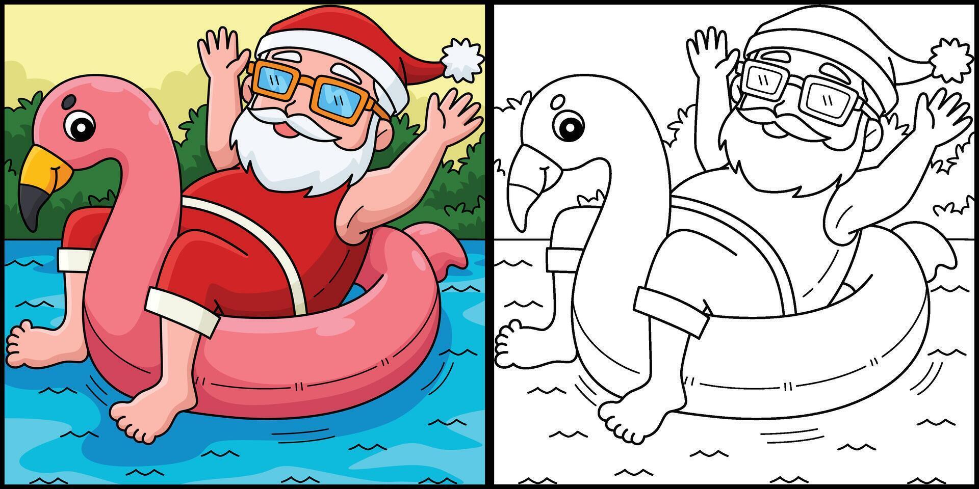 Christmas in July Santa Floater Illustration vector